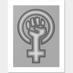 Gray Feminist Symbol Posters and Art